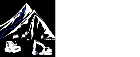 Mountain High Construction logo with machinery.